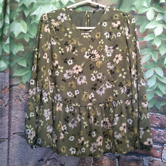 Boho Floral Body Lined Long Sleeve Blouse - Picture 1 of 5